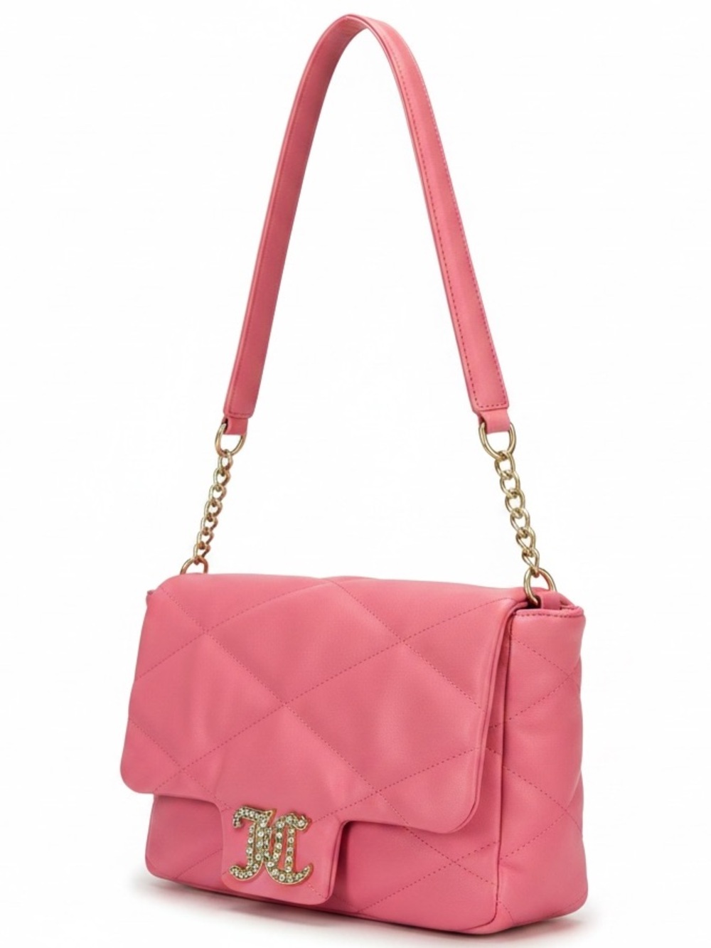 Juicy Couture Pink Quilted Shoulder Bag with Gold Hardware